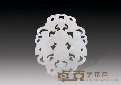 清 玉雕人物花片 长5.5cm